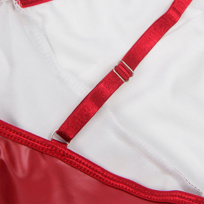 SUBBLIME - 955397 DRESS WITH BURGUNDY LEATHER STRAPS S/M - 8