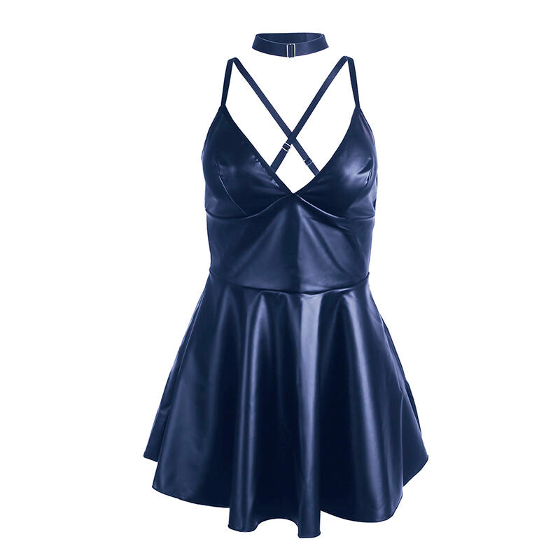 SUBBLIME - 955410 DRESS WITH BLUE LEATHER STRAPS S/M - 5