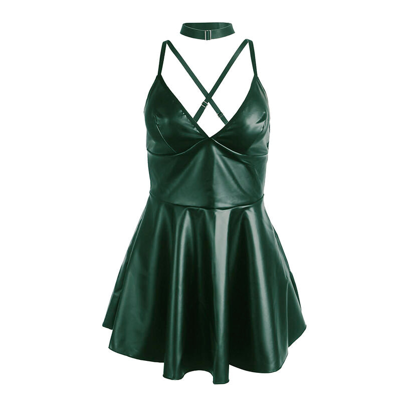 SUBBLIME - 955434 DRESS WITH GREEN LEATHER STRAPS S/M - 5