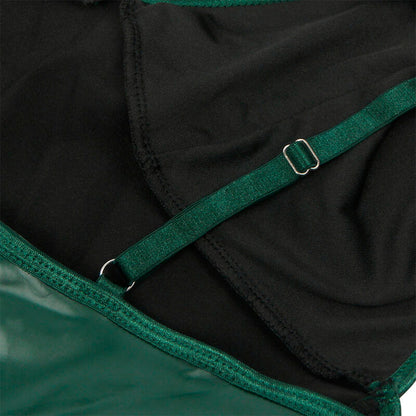 SUBBLIME - 955434 GREEN LEATHER STRAPS DRESS S/M