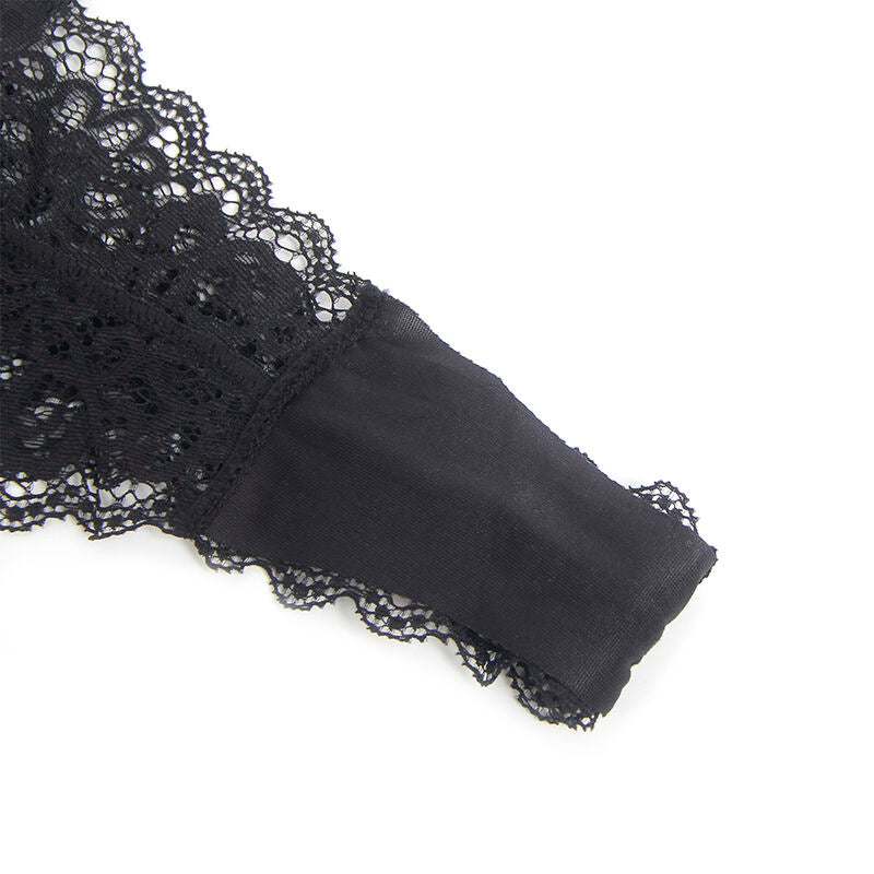 SUBBLIME - 955458 BLACK LEATHER BODYSUIT WITH ZIP S/M