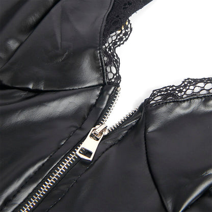 SUBBLIME - 955458 BLACK LEATHER ZIPPER BODY S/M - 7