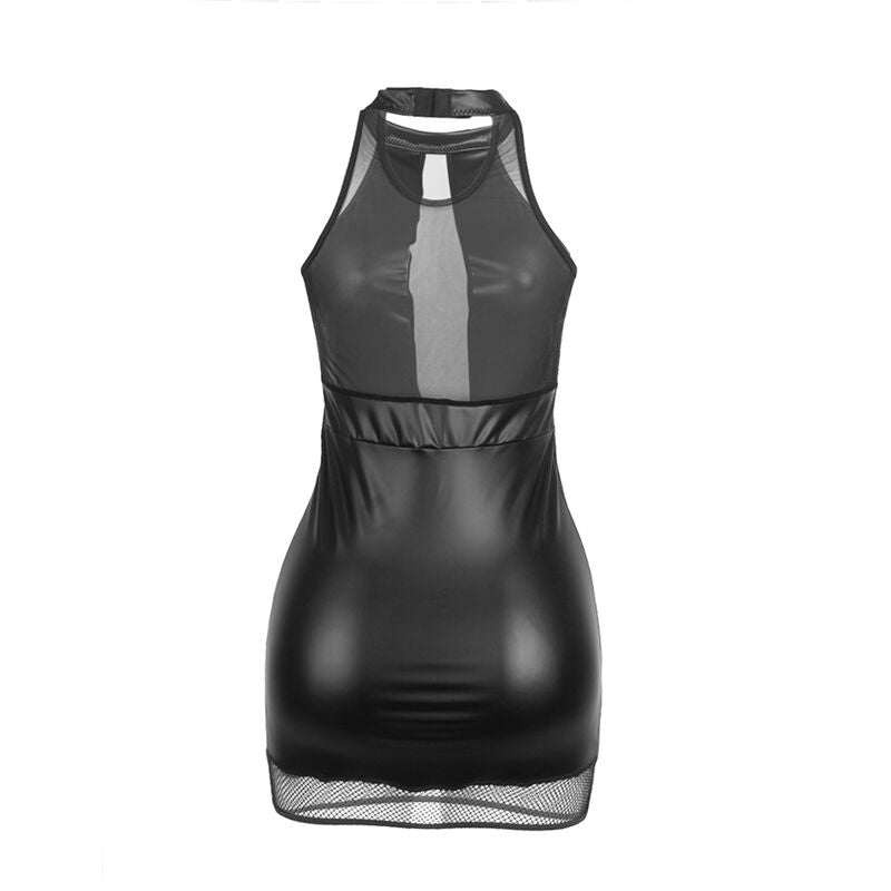 SUBBLIME - 955472 HALTER NECK DRESS WITH TRANSPARENCIES BLACK S/M - 5
