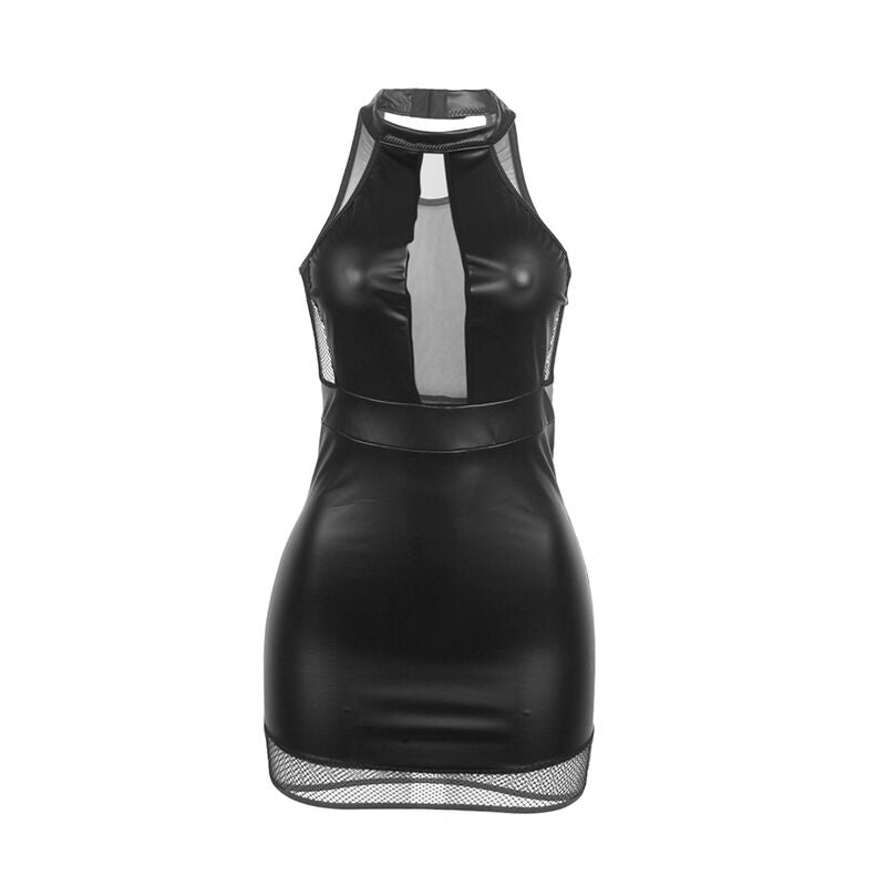 SUBBLIME - 955472 HIGH-NECK DRESS WITH TRANSPARENT EFFECTS BLACK S/M