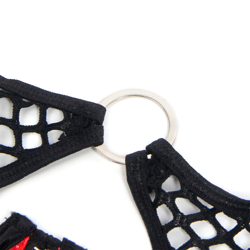 SUBBLIME - 955533 RED PATENT LEATHER BRA WITH ZIP AND MESH BRA S/M