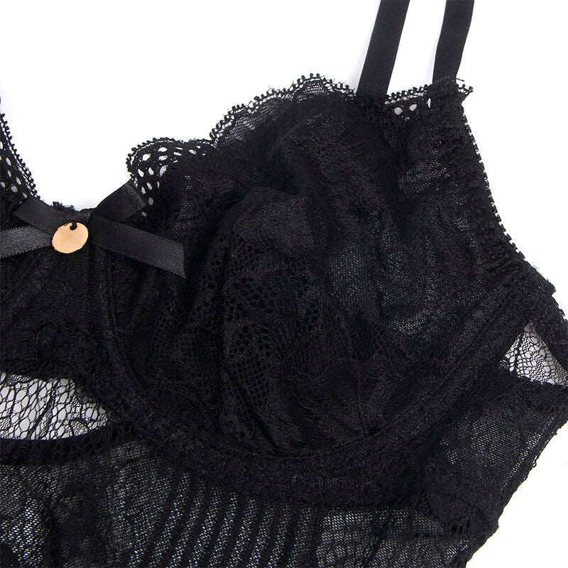 SUBBLIME - 955625 LACE BODYSUIT WITH BOTTOM CLOSURE BLACK L/XL - 6