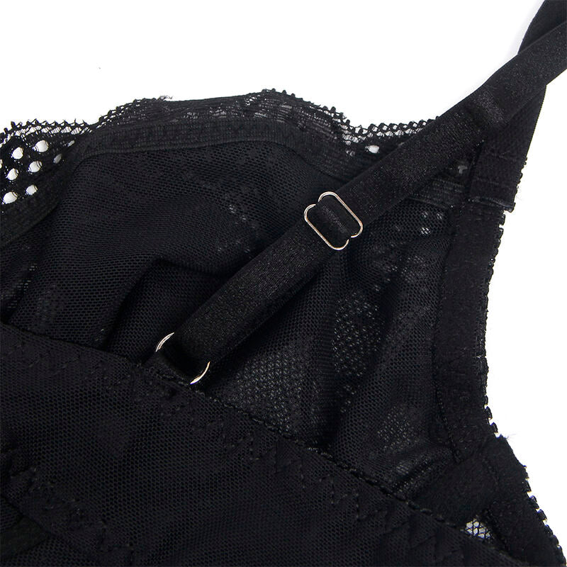 SUBBLIME - 955625 LACE BODYSUIT WITH BOTTOM CLOSURE BLACK L/XL - 7