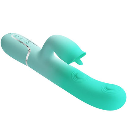 PRETTY LOVE - GIGI MULTIFUNCTIONAL RABBIT VIBRATOR, AQUA GREEN