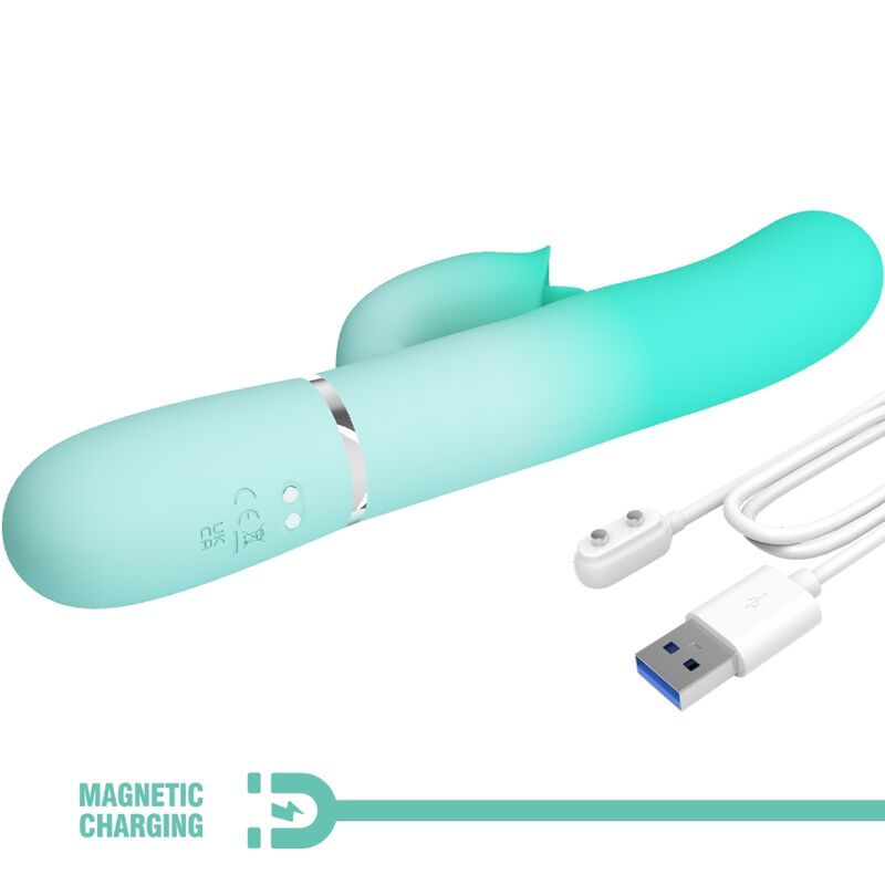PRETTY LOVE - GIGI MULTIFUNCTION RABBIT VIBRATOR AQUA GREEN - 5