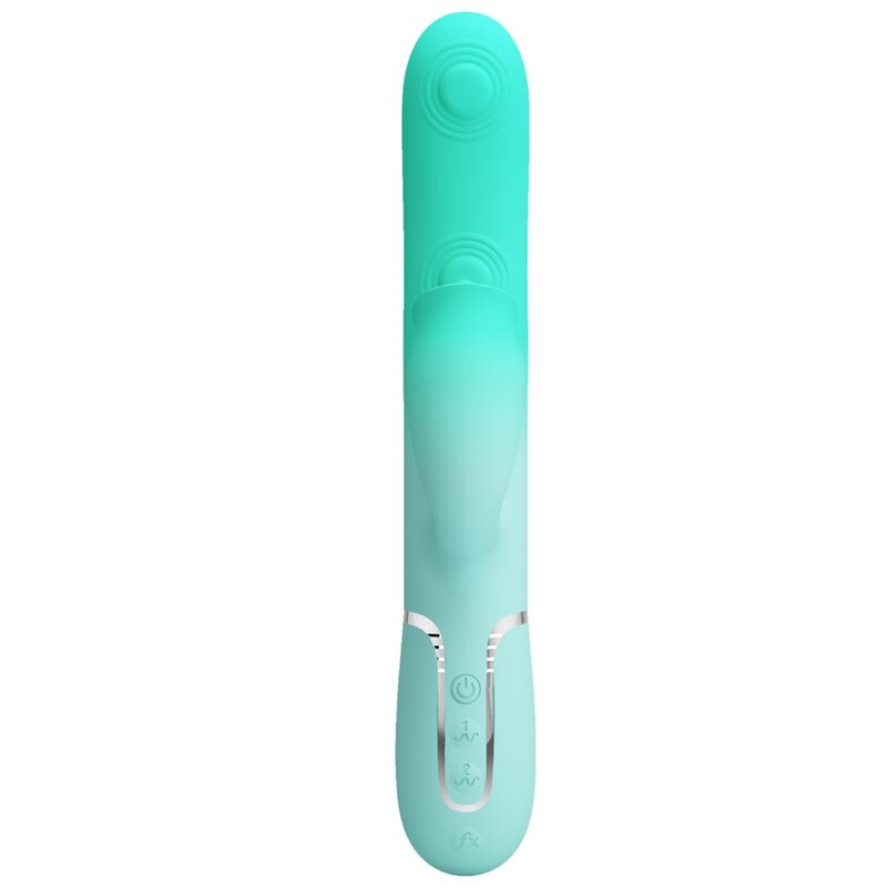 PRETTY LOVE - GIGI MULTIFUNCTIONAL RABBIT VIBRATOR, AQUA GREEN