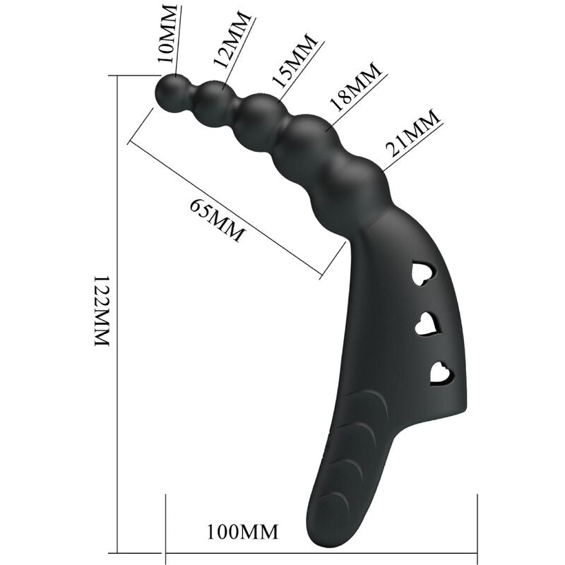 PRETTY LOVE - JORDIN FINGER VIBRATOR 10 VIBRATIONS BLACK - 6