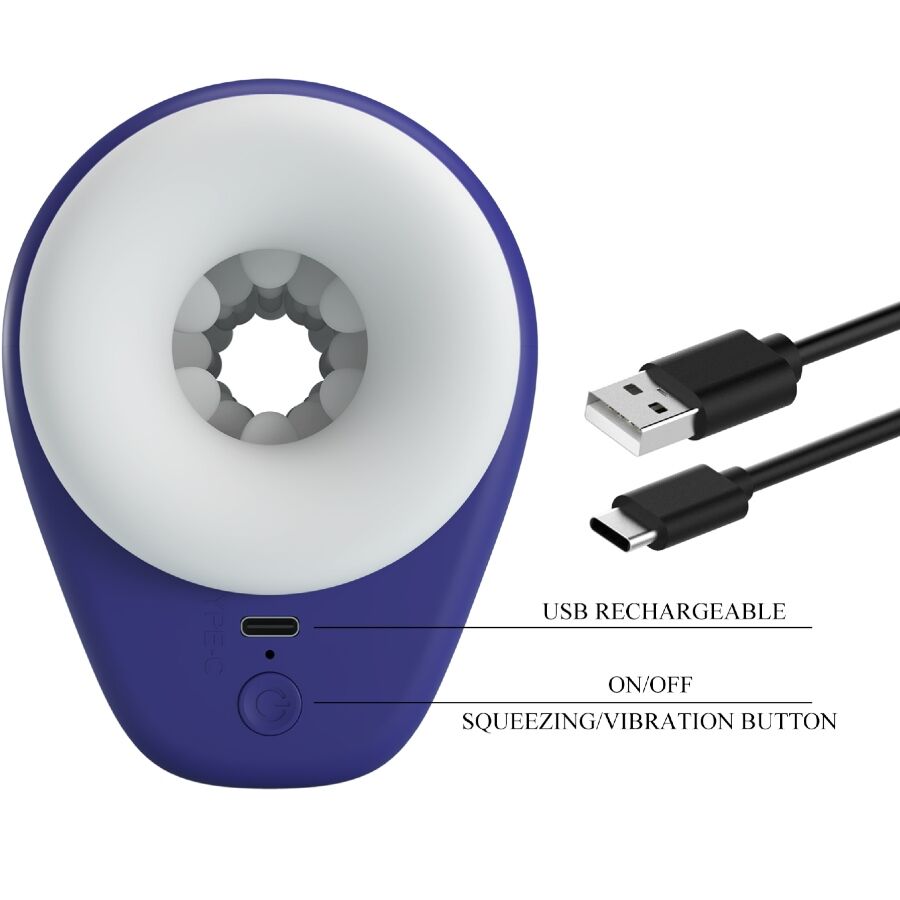 PRETTY LOVE - DJ LADY MALE MASTURBATOR WITH 5 VIBRATION SETTINGS PURPLE