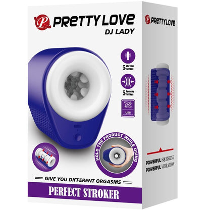 PRETTY LOVE - DJ LADY MALE MASTURBATOR WITH 5 VIBRATION SETTINGS PURPLE