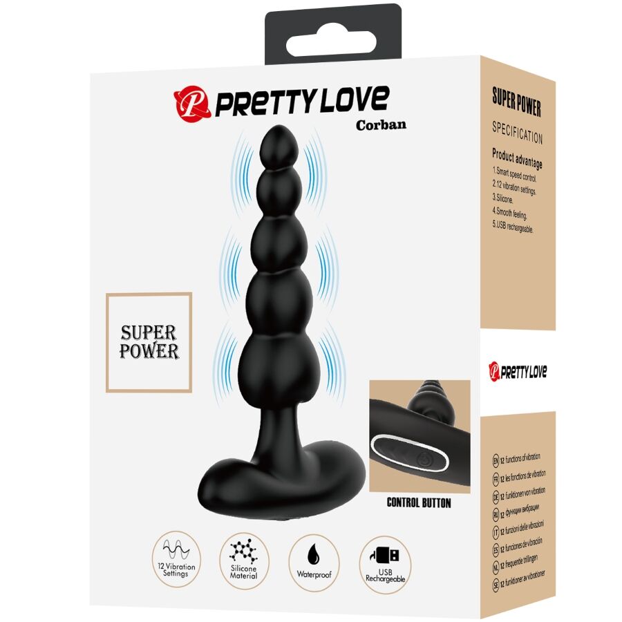 PRETTY LOVE - CORBAN ANAL VIBRATOR 10 VIBRATIONS BLACK - 10