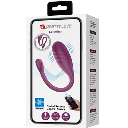 PRETTY LOVE - LEVIATHAN APP CONTROLLED VIBRATOR PURPLE - 18