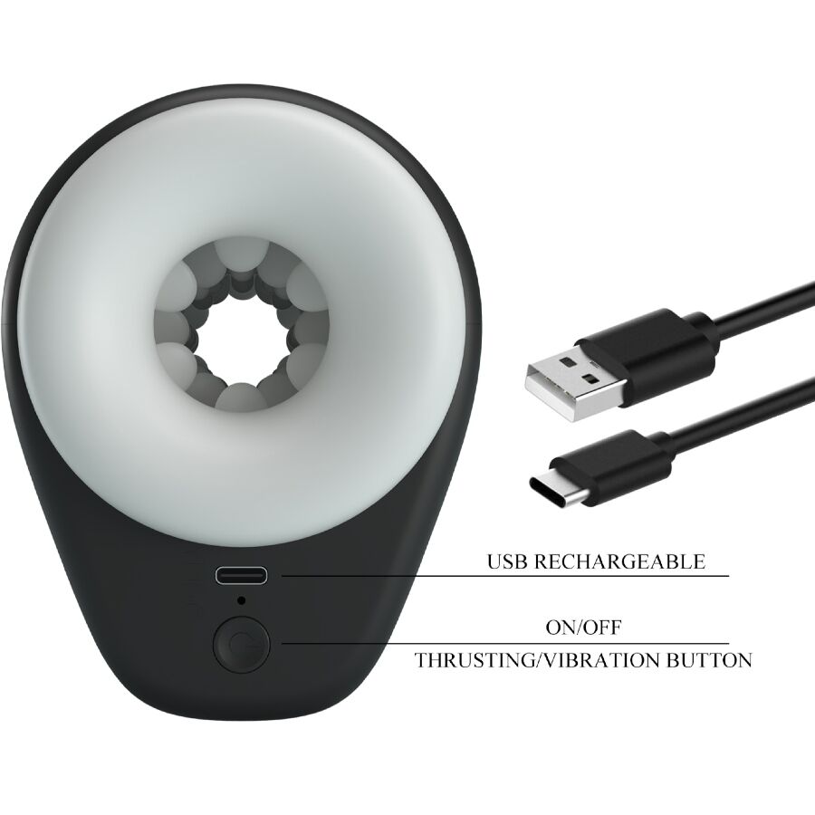 PRETTY LOVE - DJ GIRL MALE MASTURBATOR WITH VIBRATION 5 SETTINGS BLACK