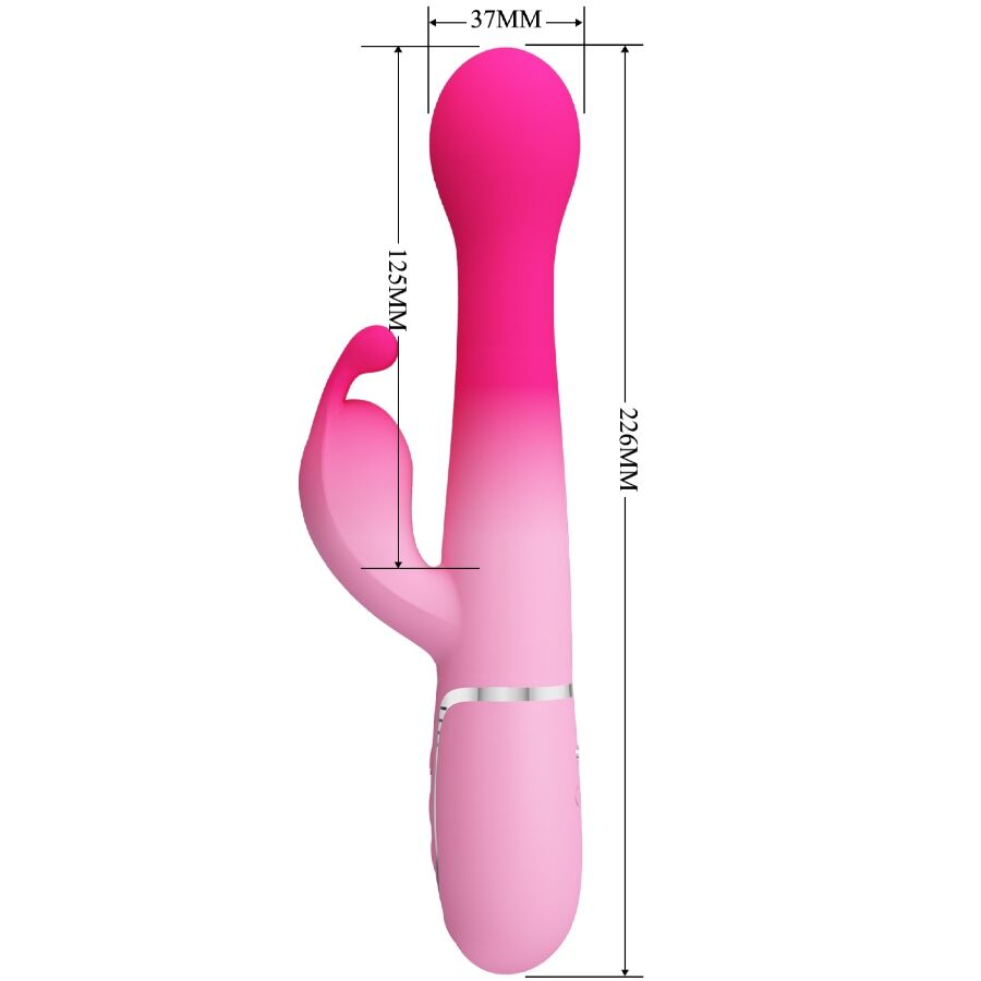 PRETTY LOVE - DEJON 3 IN 1 MULTIFUNCTIONAL PINK RABBIT VIBRATOR
