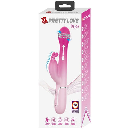 PRETTY LOVE - DEJON 3 IN 1 MULTIFUNCTION RABBIT VIBRATOR PINK - 2