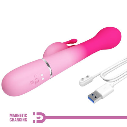 PRETTY LOVE - DEJON 3 IN 1 MULTIFUNCTIONAL PINK RABBIT VIBRATOR