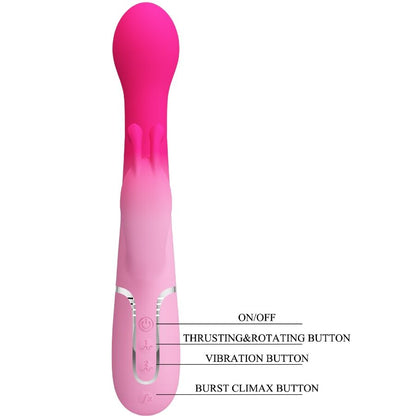 PRETTY LOVE - DEJON 3 IN 1 MULTIFUNCTION RABBIT VIBRATOR PINK - 7