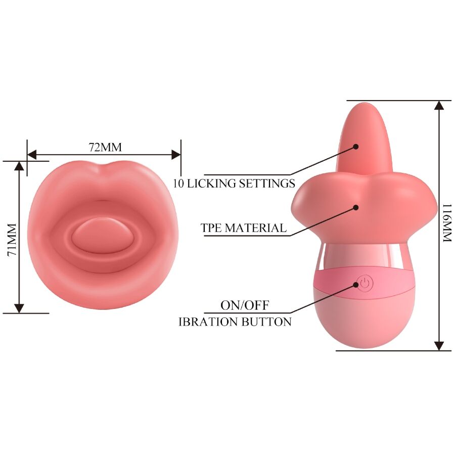PRETTY LOVE - KYLEE TONGUE CLITORIS STIMULATOR 10 VIBRATIONS NUDE PINK - 7