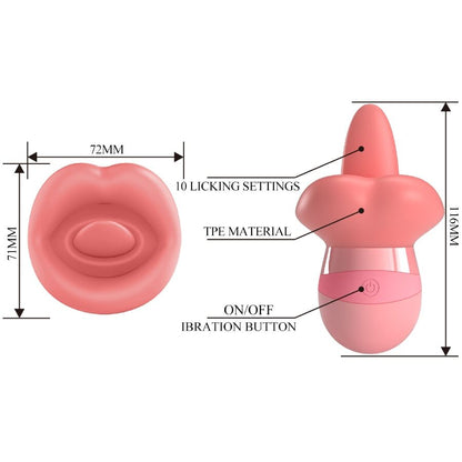 PRETTY LOVE - KYLEE TONGUE CLITORIS STIMULATOR 10 VIBRATIONS NUDE PINK - 7