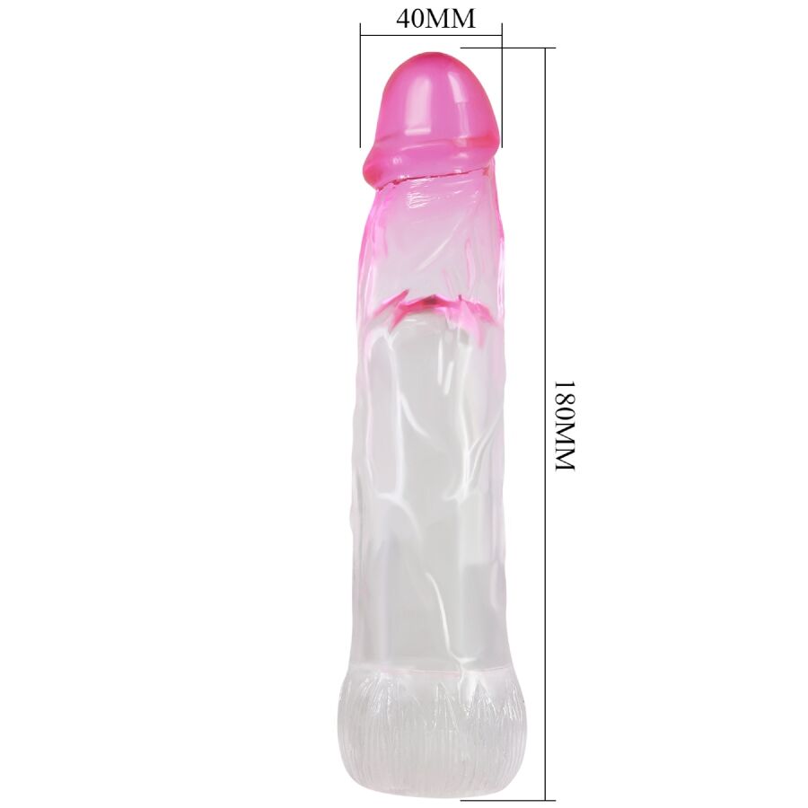 PRETTY LOVE - REALISTIC BLACK 6CM PINK PENIS ENLARGEMENT SHEATH