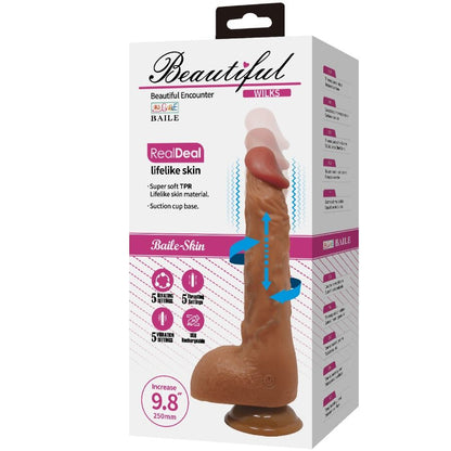 BAILE - BEAUTIFUL WILKS 5 SETTING REALISTIC VIBRATOR 25 CM MULATO - 11
