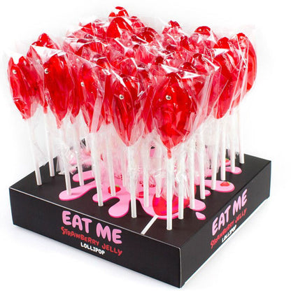 SECRETPLAY - DISPLAY ASSORTMENT VAGINA LOLLIPOPS STRAWBERRY 40 UNITS - 2