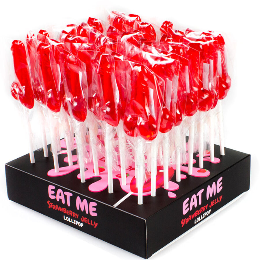 SECRETPLAY - DISPLAY ASSORTMENT PENIS LOLLIPOPS STRAWBERRY 40 UNITS - 2