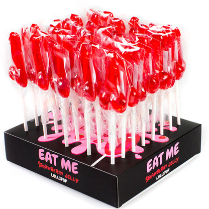 SECRETPLAY - DISPLAY ASSORTMENT PENIS LOLLIPOPS STRAWBERRY 40 UNITS - 2