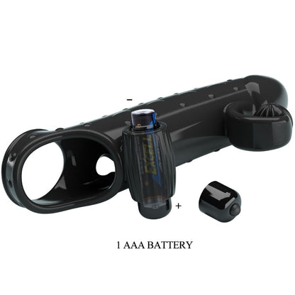 ROMANCE - BLACK VIBRATING PENIS SHEATH