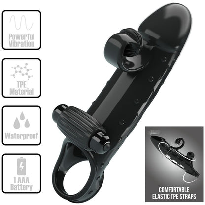 ROMANCE - VIBRATING PENIS SLEEVE BLACK - 11