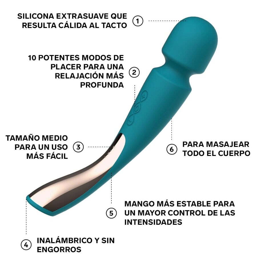 LELO - SMART MEDIUM WAND 2 OCEAN BLUE MASSAGER - 3