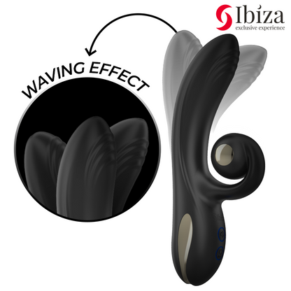 IBIZA - TWISTER VIBRATOR WITH CURVED STIMULATOR AND VIBRO-ROTATION