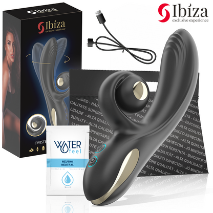 IBIZA - TWISTER VIBRATOR WITH CURVED STIMULATOR AND VIBRO-ROTATION