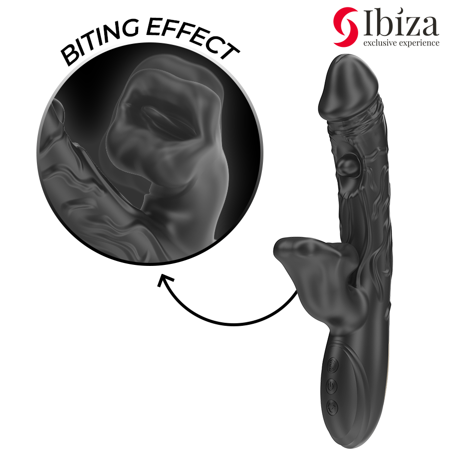 IBIZA - VIBRATOR AND CLITORAL STIMULATOR WITH BITE AND ROTATION EFFECT