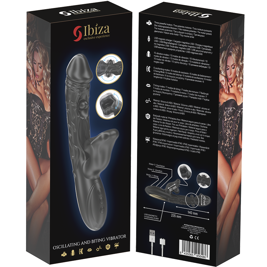 IBIZA - VIBRATOR AND CLITORAL STIMULATOR WITH BITE AND ROTATION EFFECT
