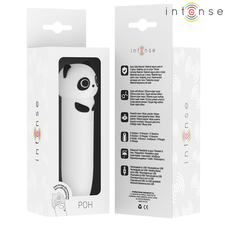 INTENSE - POH PANDA VIBRATING USB RECHARGEABLE BULLET 10 X 2.2 CM