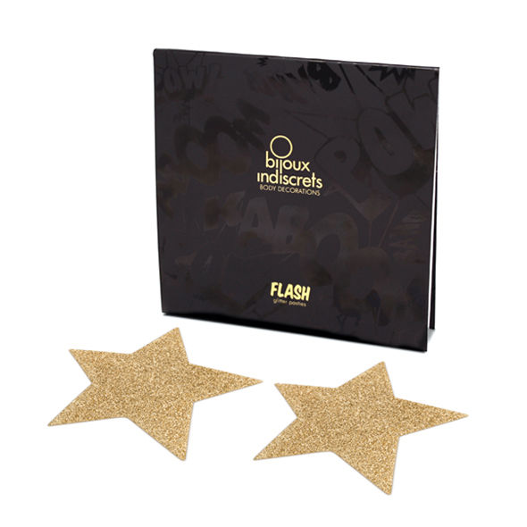 BIJOUX - INDISCRETS FLASH GOLDEN STAR NIPPLE COVERS - 3