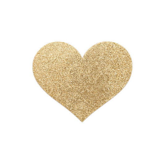 BIJOUX - INDISCRETS FLASH GOLDEN HEART NIPPLE COVERS - 1
