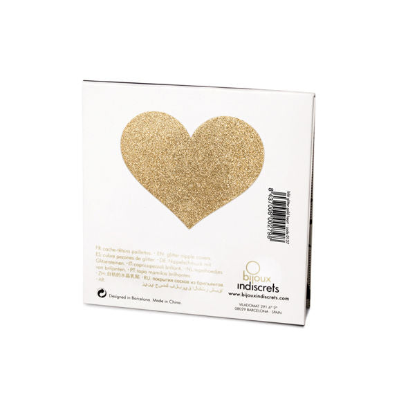 BIJOUX - INDISCRETS FLASH GOLDEN HEART NIPPLE COVERS - 3
