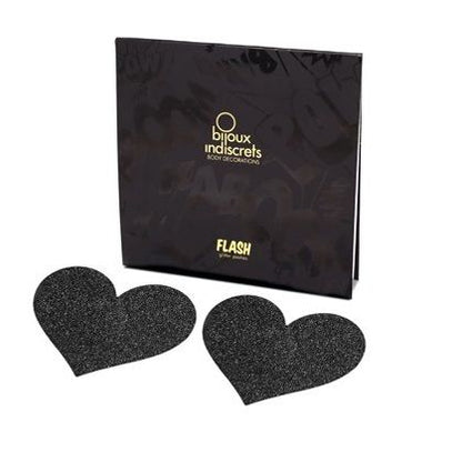 BIJOUX - INDISCRETS FLASH BLACK HEART NIPPLE CUTS - 2