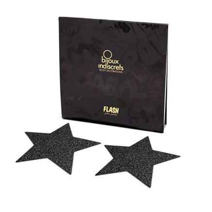 BIJOUX - CAPPUCCI PER CAPEZZOLI INDISCRETI BLACK STAR FLASH - Secretroomsexyshop