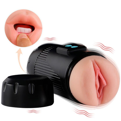 SHEQU - KAY DOUBLE MASTURBATOR WITH DOUBLE MOUTH AND VAGINA VIBRATION