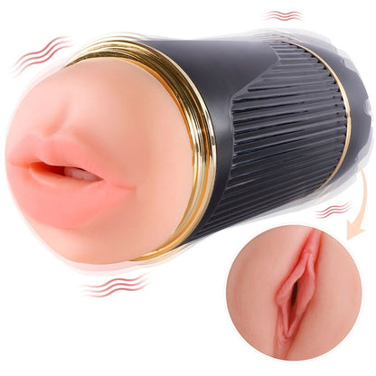 SHEQU - KAY DOUBLE MASTURBATOR WITH DOUBLE MOUTH AND VAGINA VIBRATION