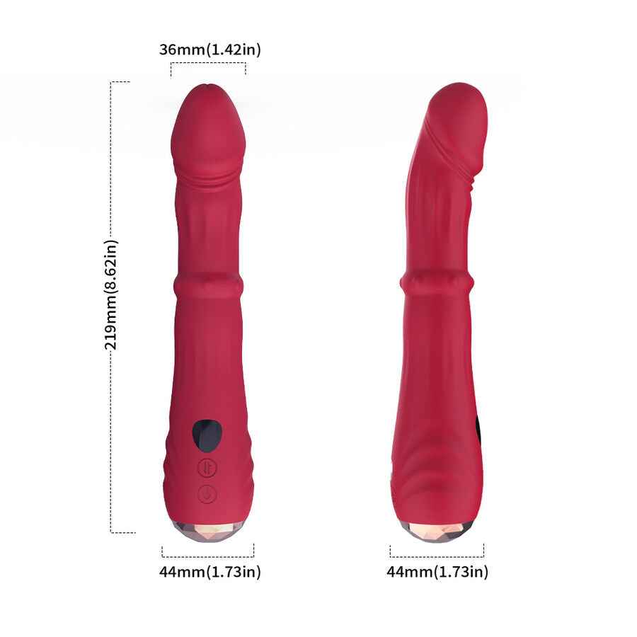 ARMONY - DILDO VIBRATORE STIMOLATORE PUNTO A TERMOREGOLABILE ROSSO