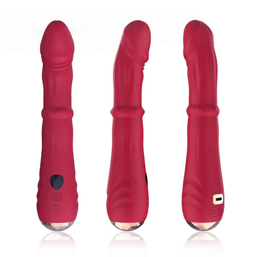 ARMONY - DILDO VIBRATORE STIMOLATORE PUNTO A TERMOREGOLABILE ROSSO