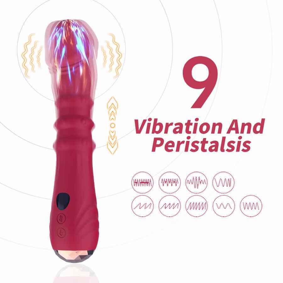 ARMONY - DILDO VIBRATORE STIMOLATORE PUNTO A TERMOREGOLABILE ROSSO