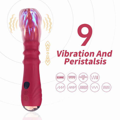 ARMONY - DILDO VIBRATORE STIMOLATORE PUNTO A TERMOREGOLABILE ROSSO